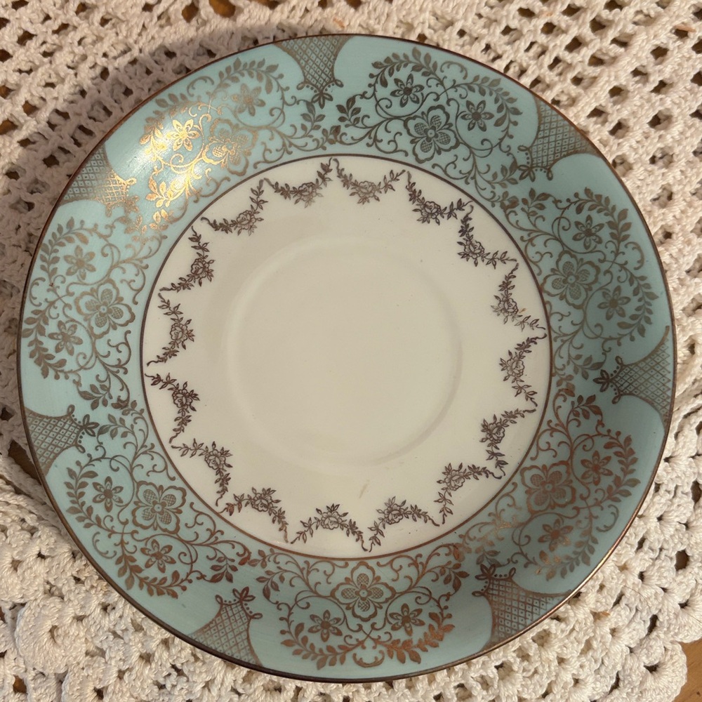 Alka Bavarian Porcelain 3 piece Teacup and Saucer Set with Dessert Plate - Picture 6 of 12
